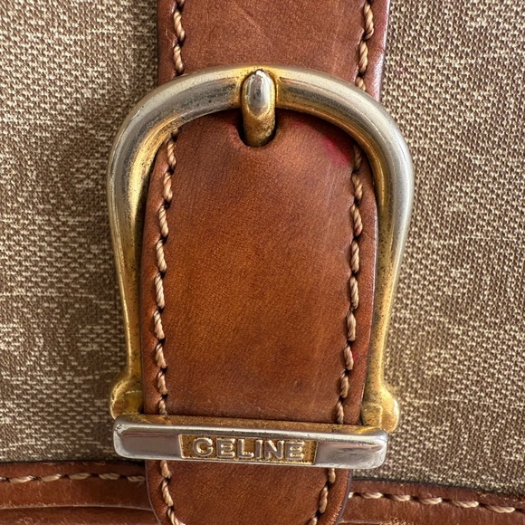 Celine Brown and Tan Crossbody Bag with Leather Accents - Picture 3 of 6